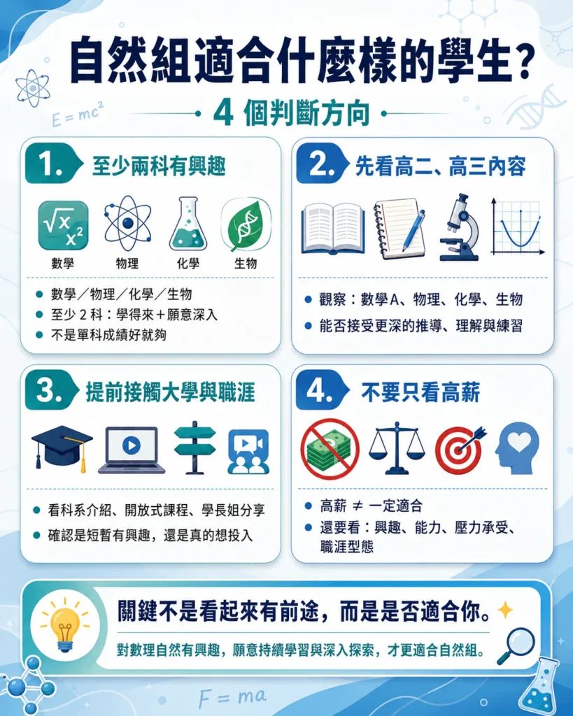 自然組適合的學生