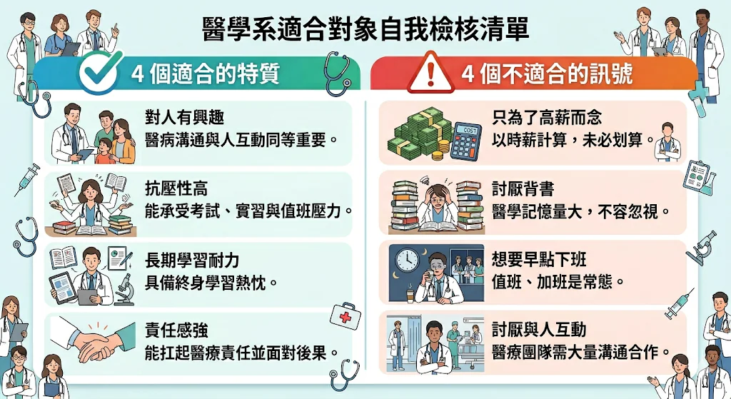 醫學系適合對象自我檢核清單