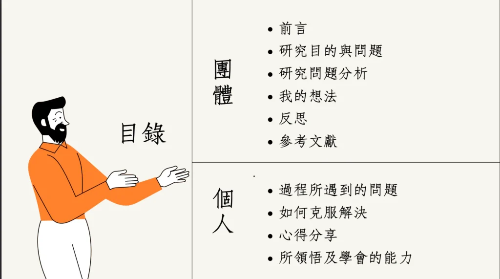 學習歷程目錄怎麼排