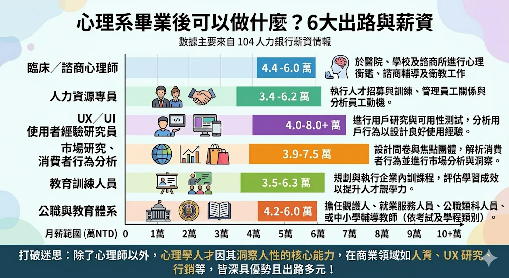 心理系畢業後可以做什麼？6 大出路與薪資