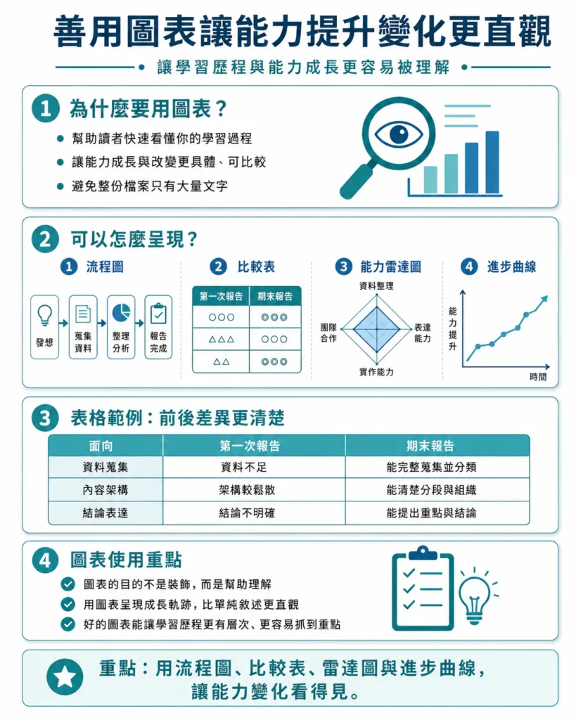 善用圖表讓能力提升變化更直觀