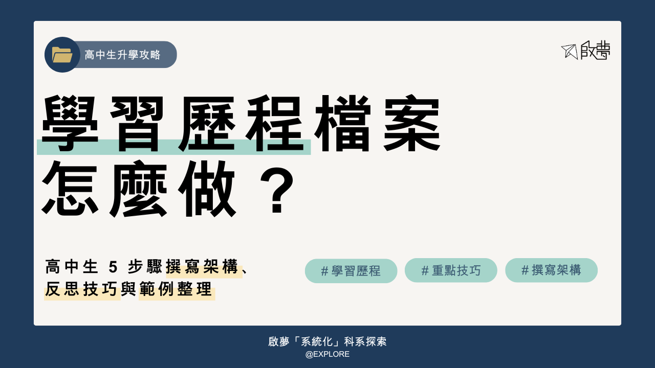 學習歷程檔案 怎麼做？ 高中生 5 步驟撰寫架構、反思技巧與範例整理