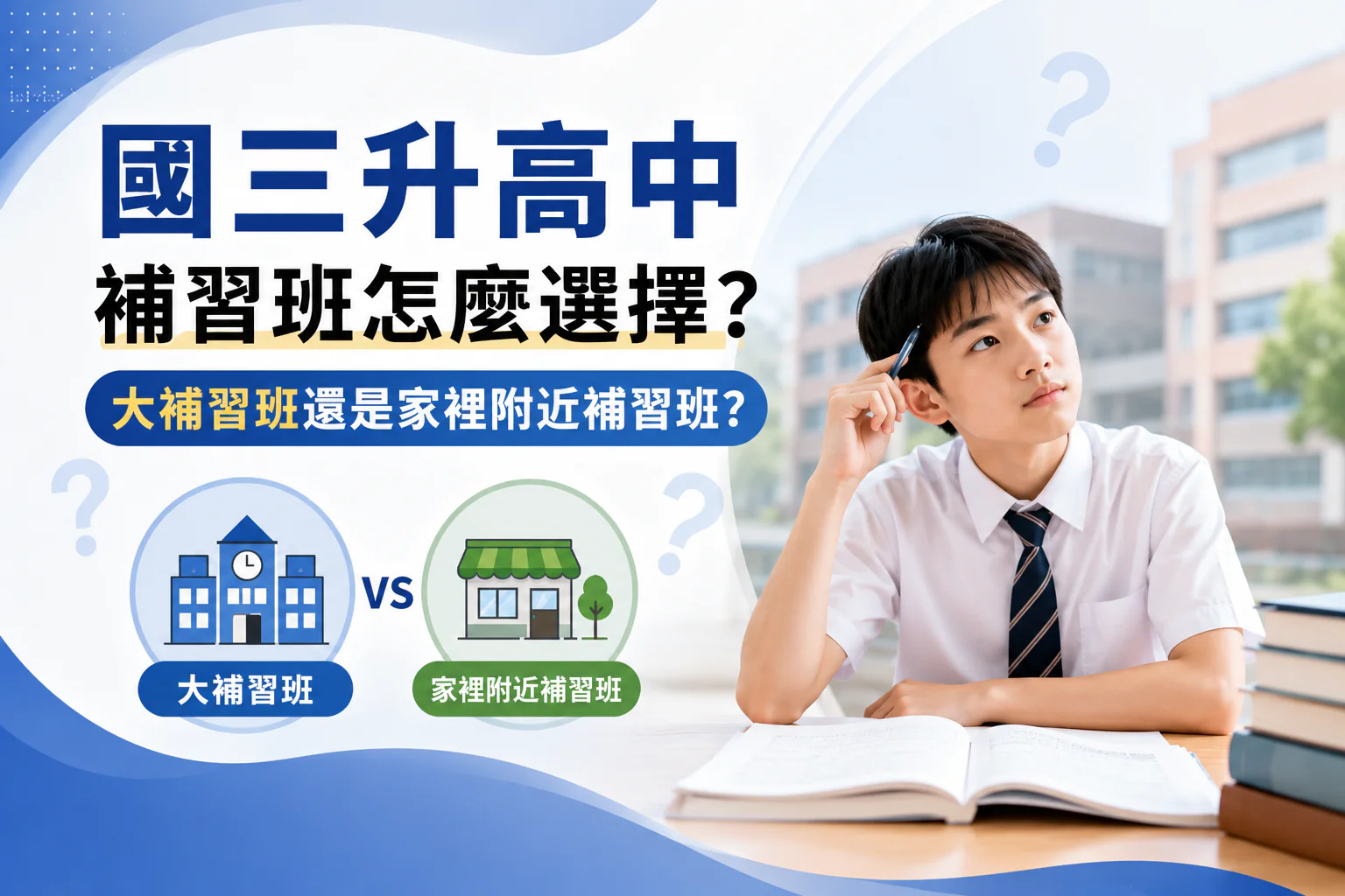 國三升高中補習班怎麼選擇?大補習班還是家裡附近補習班?