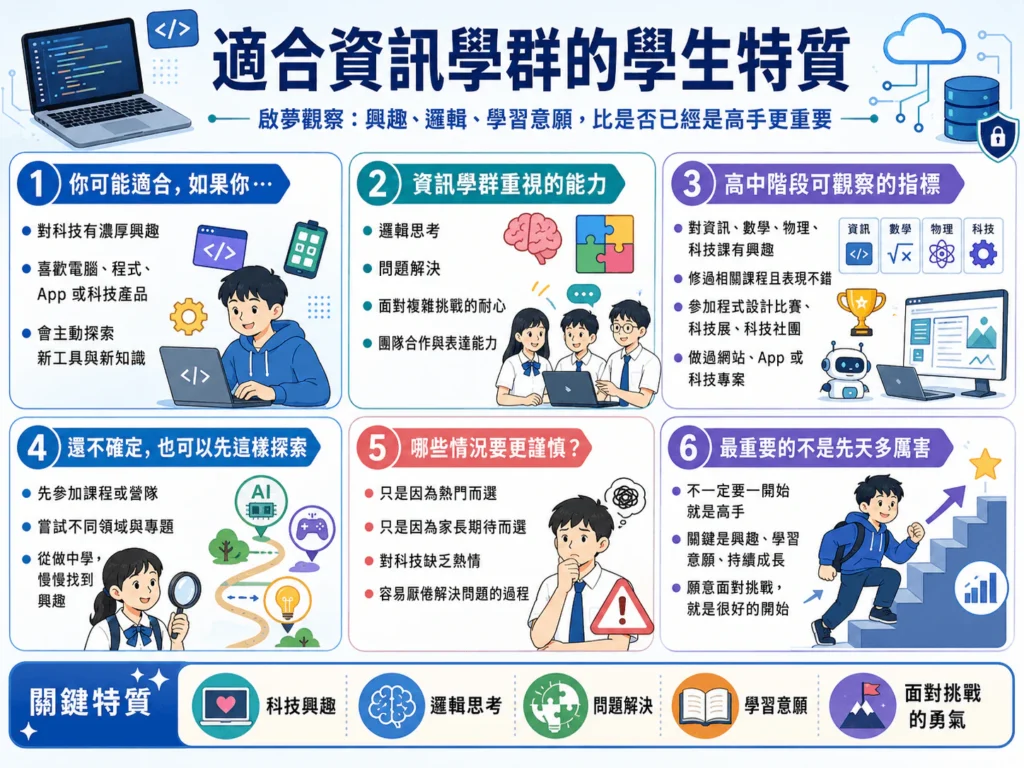 啟夢觀察想讀資訊學群的學生特質是