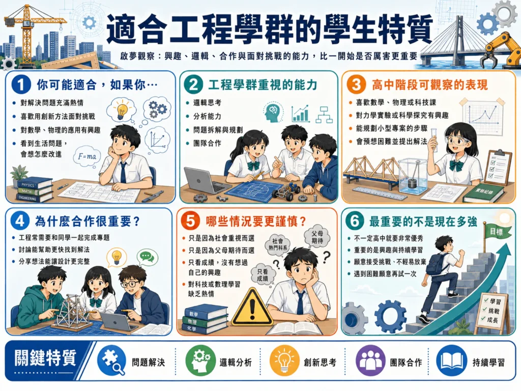 適合工程學群的學生的特質