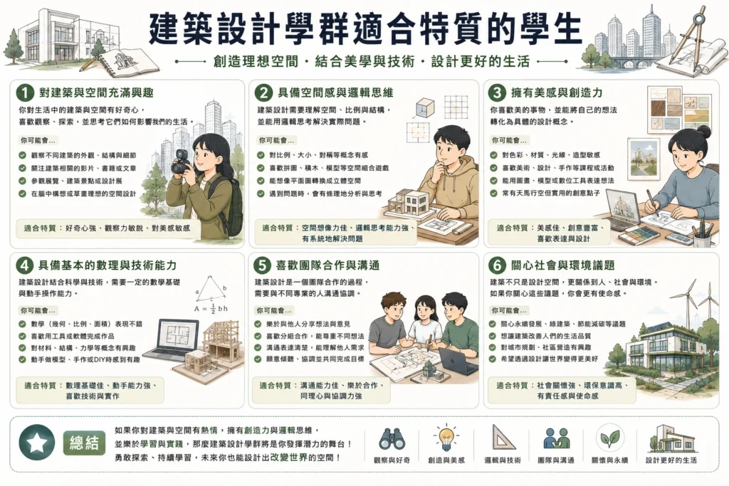 建築設計學群適合特質的學生
