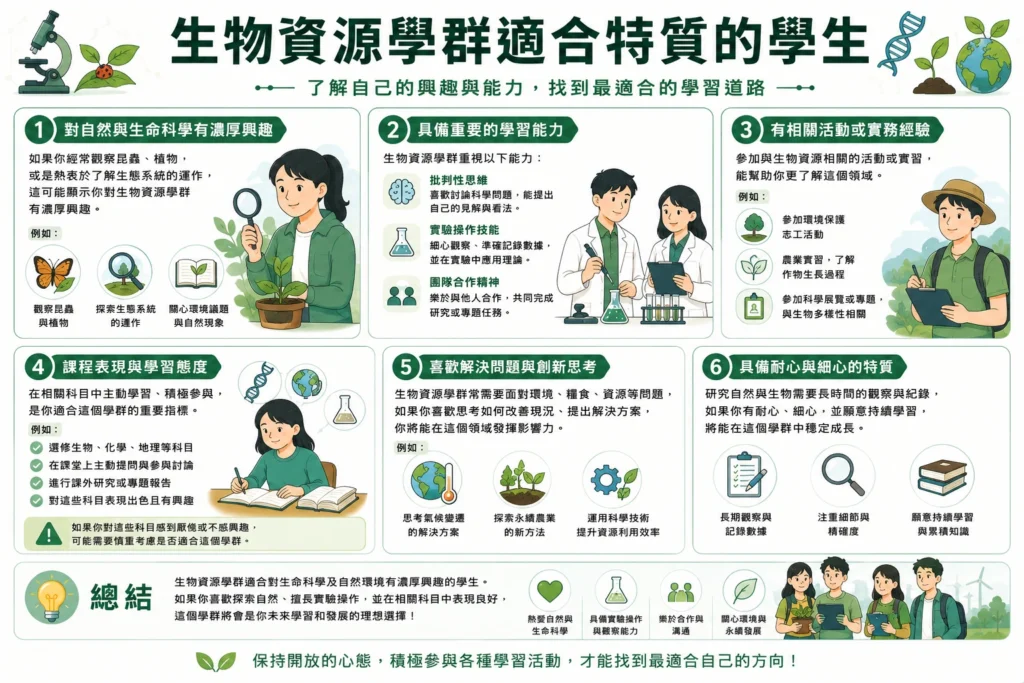 生物資訊學群適合特質的學生