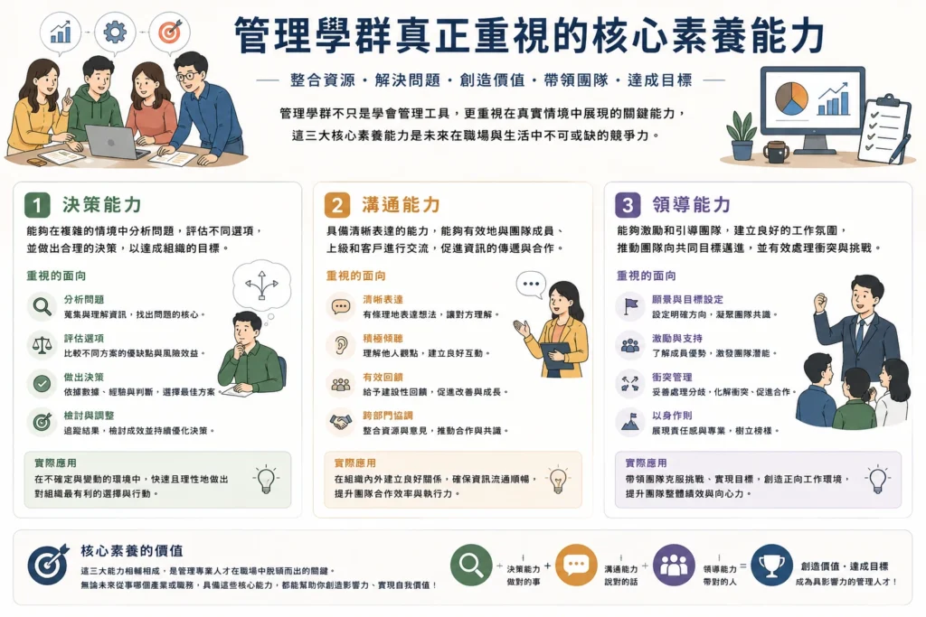 管理學群真正重視的核心素養能力