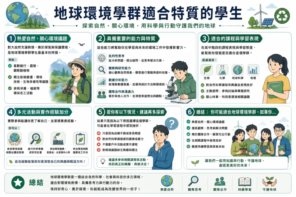 地球環境學群適合特質的學生