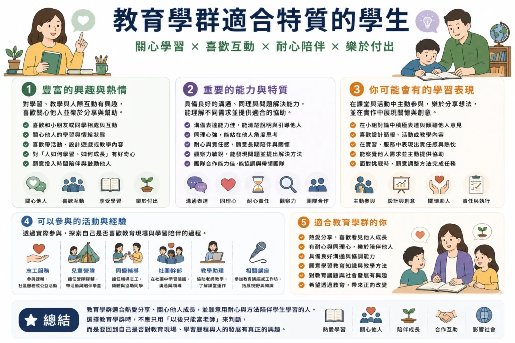 教育學群適合特質的學生