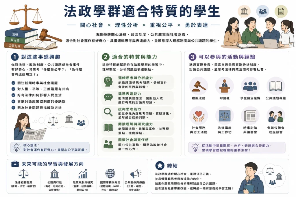 法政學群適合特質的學生