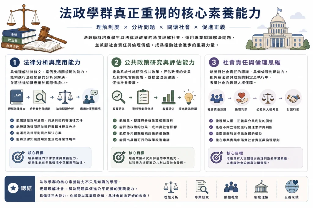 法政學群真正重視的核心素養能力