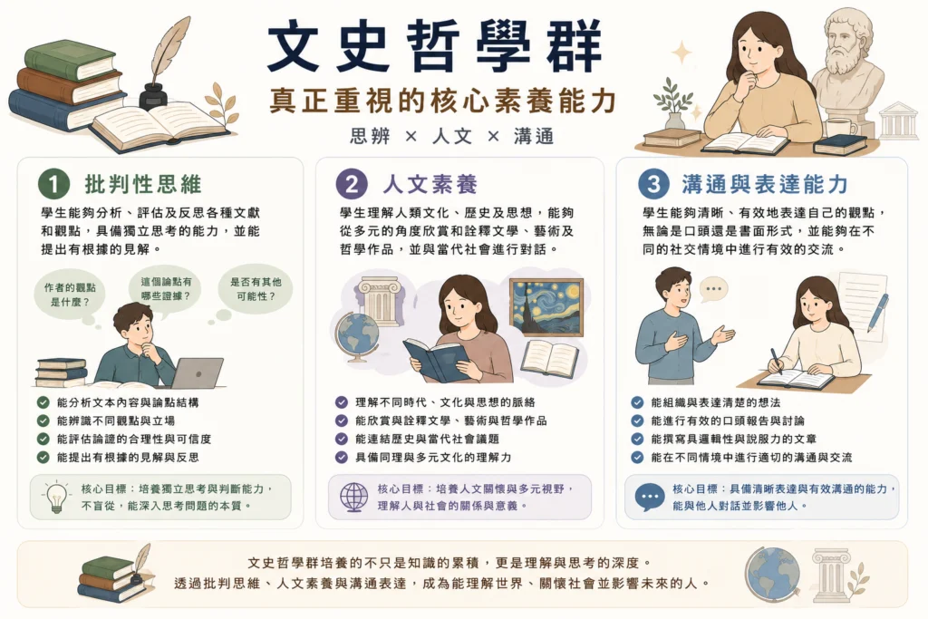 文史哲學群真正重視的核心素養能力