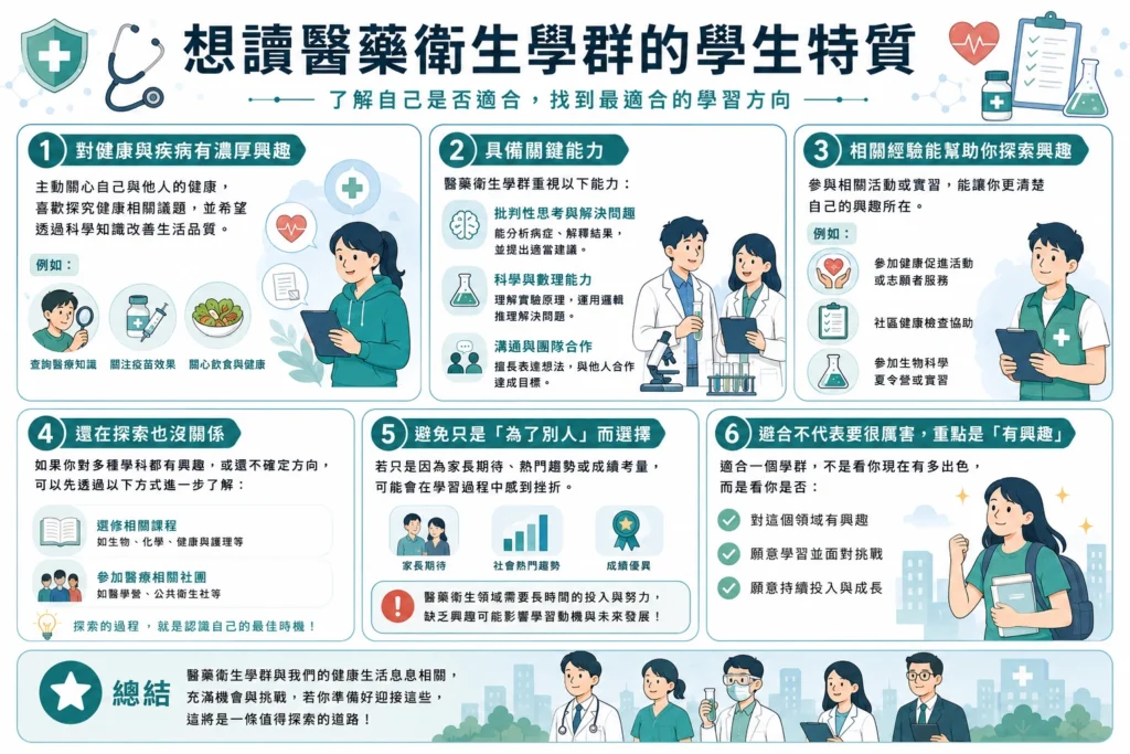 想讀醫藥衛生學群的學生特質