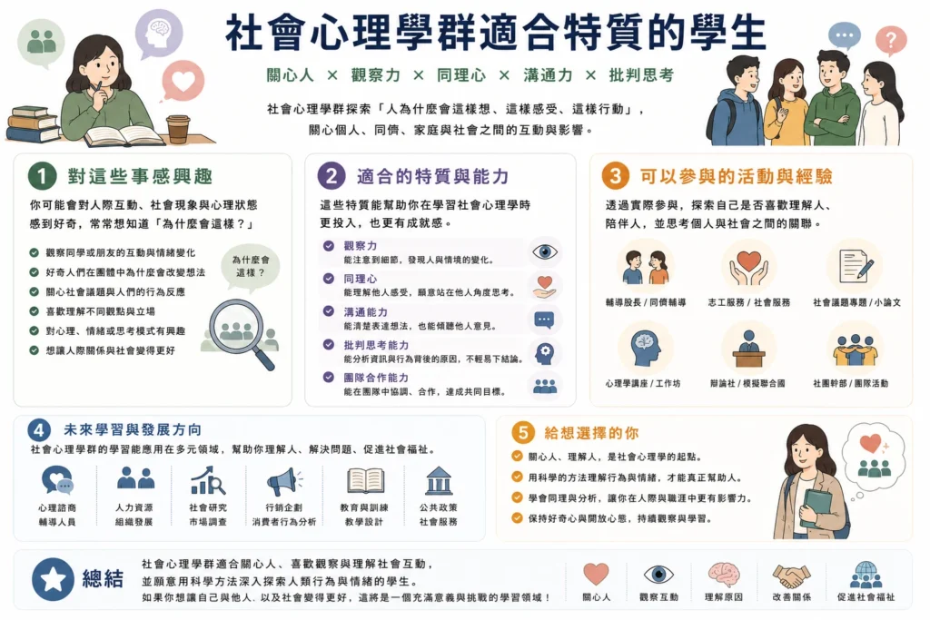 社會心理學群適合特質的學生